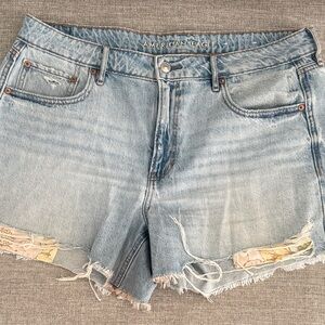 American Eagle Outfitters Light Wash Distressed Denim Shorts